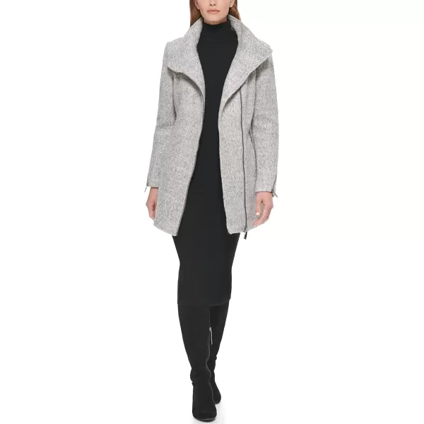 Calvin Klein Womens Asymmetrical Wool JacketLight Grey