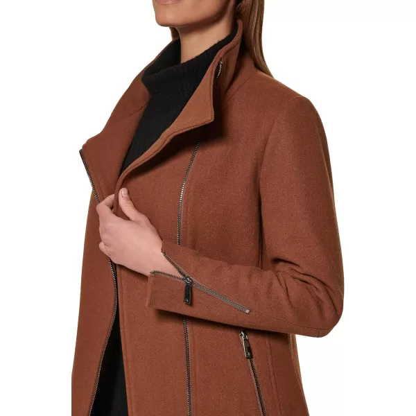 Calvin Klein Womens Asymmetrical Wool JacketVicuna