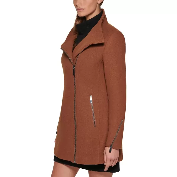 Calvin Klein Womens Asymmetrical Wool JacketVicuna