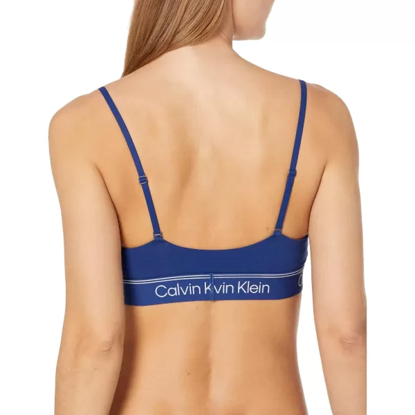 Calvin Klein Womens Athletic Lightly Lined Triangle BraletteBlue Bepths