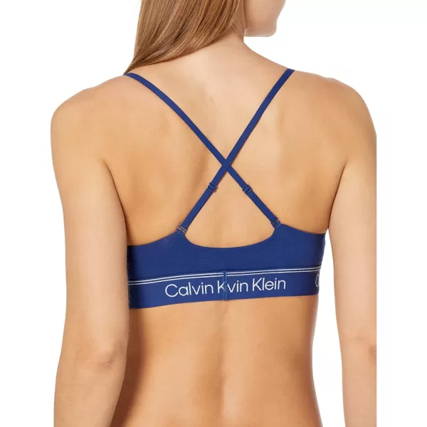 Calvin Klein Womens Athletic Lightly Lined Triangle BraletteBlue Bepths