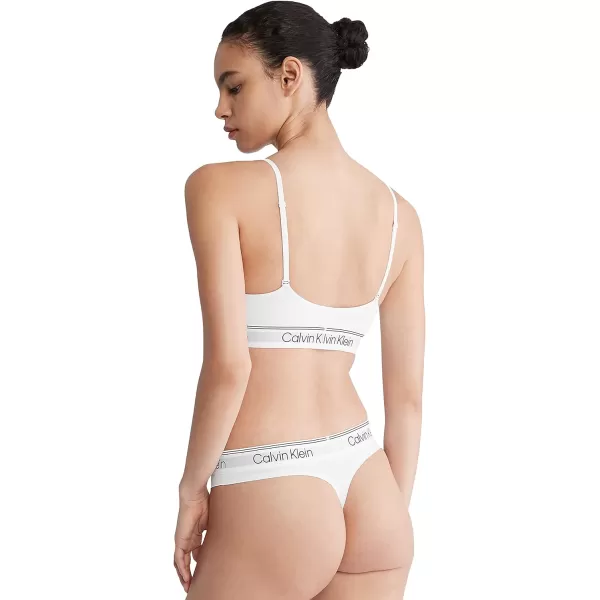 Calvin Klein Womens Athletic Lightly Lined Triangle BraletteWhite
