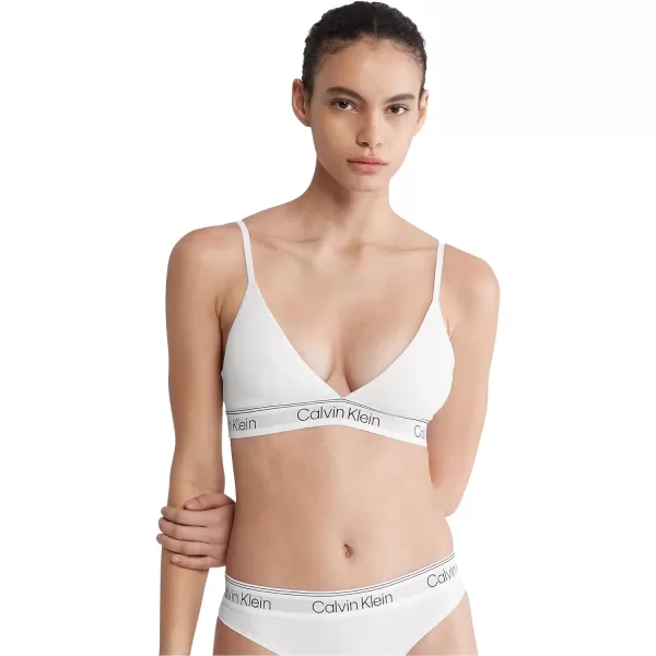 Calvin Klein Womens Athletic Lightly Lined Triangle BraletteWhite