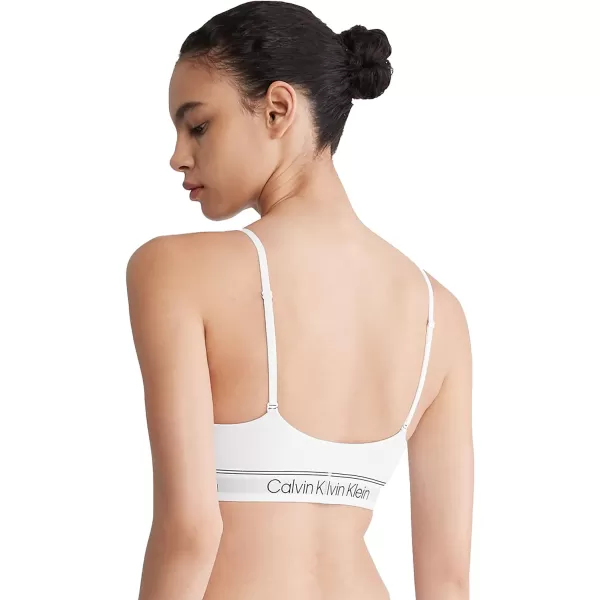 Calvin Klein Womens Athletic Lightly Lined Triangle BraletteWhite