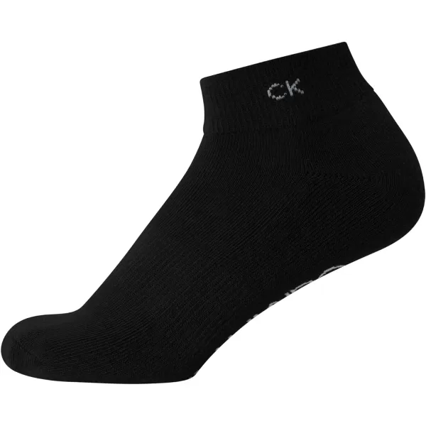 Calvin Klein Womens Athletic Sock  Cushion Quarter Cut Ankle Socks 12 PackAll Black