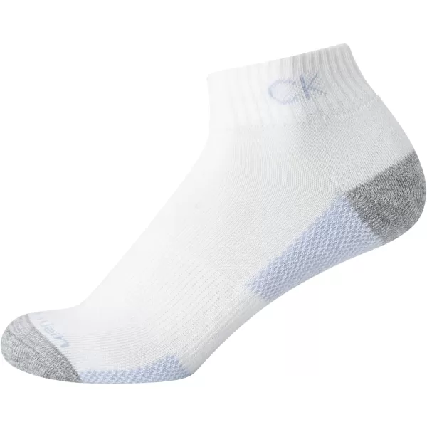 Calvin Klein Womens Athletic Sock  Cushion Quarter Cut Ankle Socks 12 PackAssorted Heather