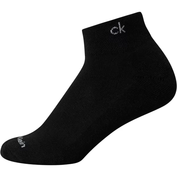 Calvin Klein Womens Athletic Sock  Cushion Quarter Cut Ankle Socks 12 PackBlack