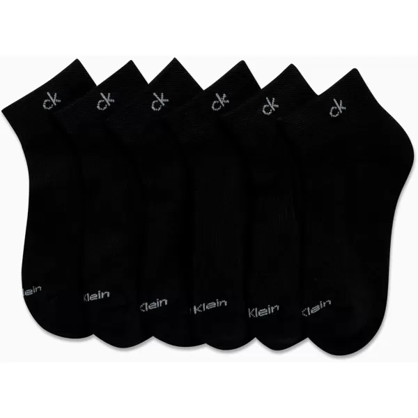 Calvin Klein Womens Athletic Sock  Cushion Quarter Cut Ankle Socks 12 PackBlack