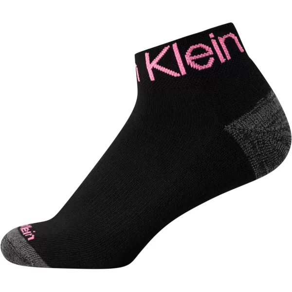 Calvin Klein Womens Athletic Sock  Cushion Quarter Cut Ankle Socks 12 PackBlack Assorted