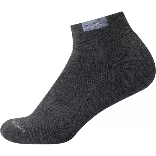 Calvin Klein Womens Athletic Sock  Cushion Quarter Cut Ankle Socks 12 PackBlackGrey