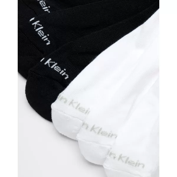 Calvin Klein Womens Athletic Sock  Cushion Quarter Cut Ankle Socks 12 PackBlackWhite