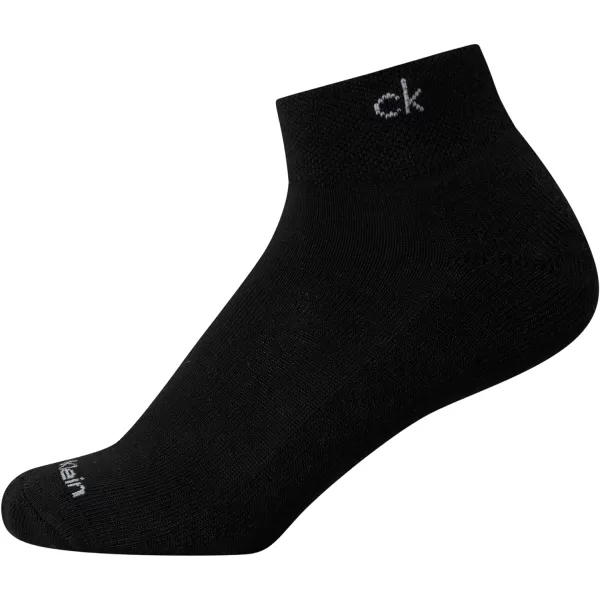 Calvin Klein Womens Athletic Sock  Cushion Quarter Cut Ankle Socks 12 PackBlackWhite