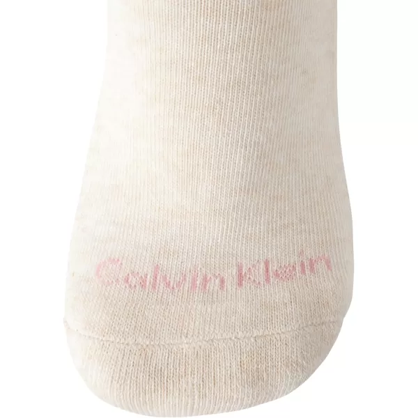 Calvin Klein Womens Athletic Sock  Cushion Quarter Cut Ankle Socks 12 PackOatmeal Heather