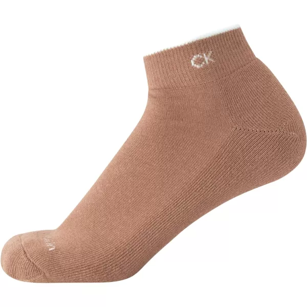 Calvin Klein Womens Athletic Sock  Cushion Quarter Cut Ankle Socks 12 PackOatmeal Heather