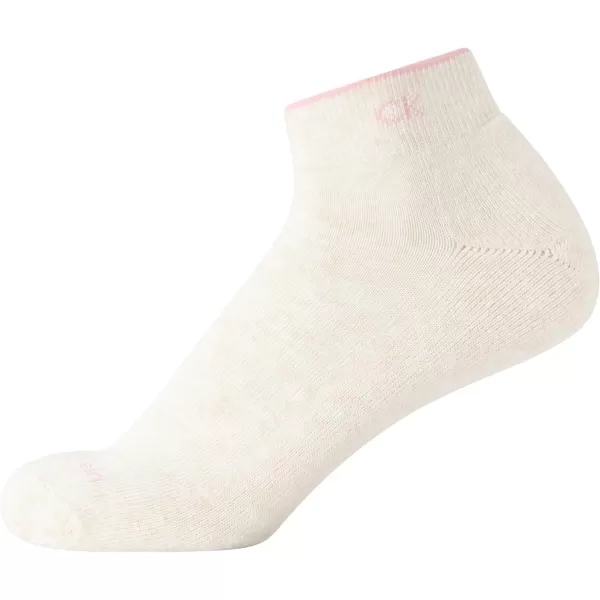 Calvin Klein Womens Athletic Sock  Cushion Quarter Cut Ankle Socks 12 PackOatmeal Heather