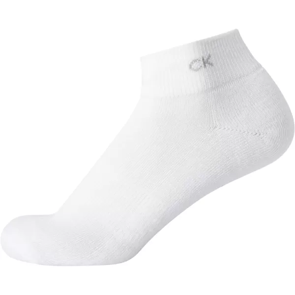 Calvin Klein Womens Athletic Sock  Cushion Quarter Cut Ankle Socks 12 PackPure White