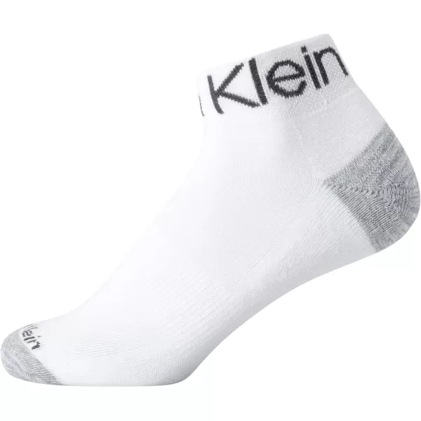 Calvin Klein Womens Athletic Sock  Cushion Quarter Cut Ankle Socks 12 PackWhite Assorted