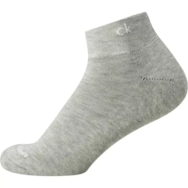 Calvin Klein Womens Athletic Sock  Cushion Quarter Cut Ankle Socks 6 PackBlackWhiteGrey