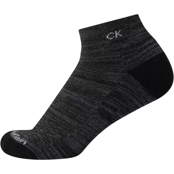 Calvin Klein Womens Athletic Sock  Cushion Quarter Cut Ankle Socks 6 PackGrey Assorted