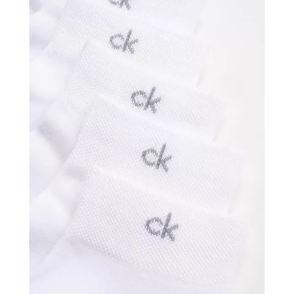 Calvin Klein Womens Athletic Sock  Cushion Quarter Cut Ankle Socks 6 PackWhite