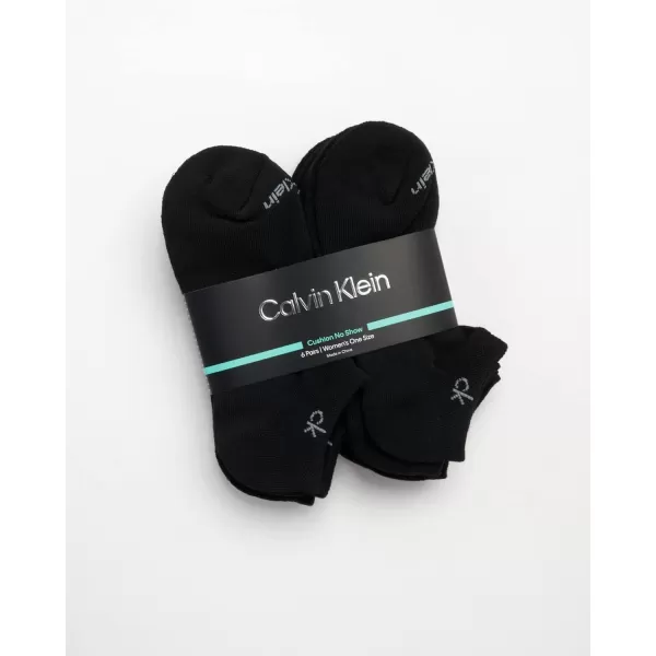 Calvin Klein Womens Athletic Socks  Cushion No Show Socks 6 PackBlack