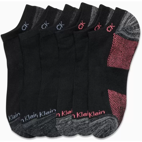 Calvin Klein Womens Athletic Socks  Cushion No Show Socks 6 PackBlack Logo