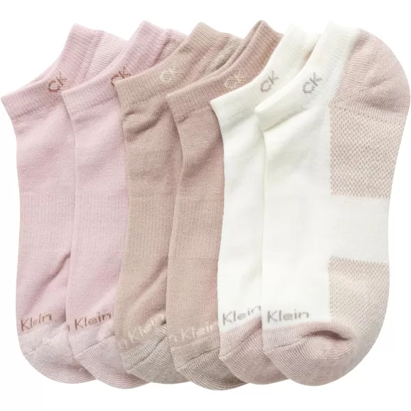 Calvin Klein Womens Athletic Socks  Cushion No Show Socks 6 PackLight Assorted