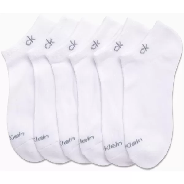 Calvin Klein Womens Athletic Socks  Cushion No Show Socks 6 PackWhite