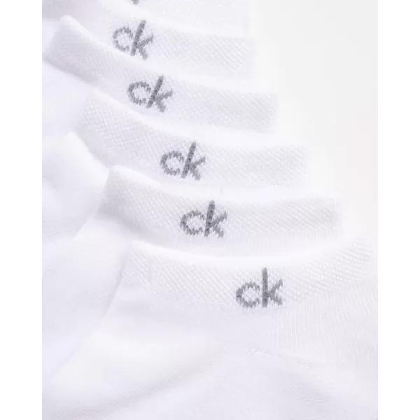 Calvin Klein Womens Athletic Socks  Cushion No Show Socks 6 PackWhite
