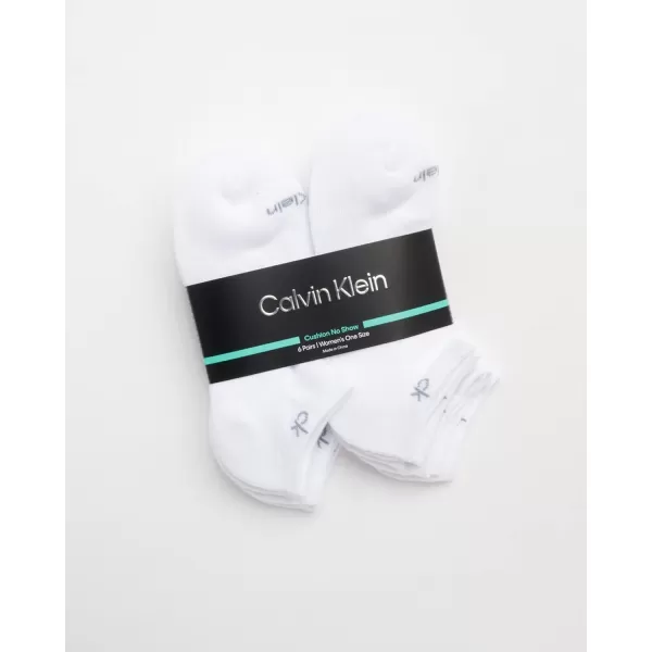 Calvin Klein Womens Athletic Socks  Cushion No Show Socks 6 PackWhite
