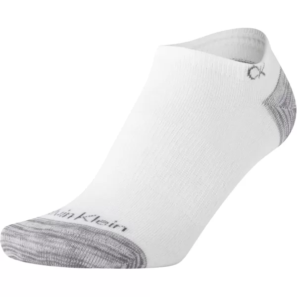 Calvin Klein Womens Athletic Socks  Cushion No Show Socks 6 PackWhite Ck Logo