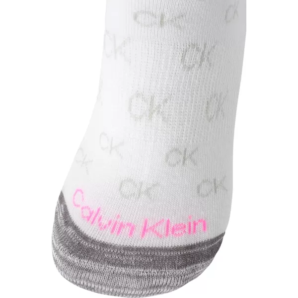 Calvin Klein Womens Athletic Socks  Cushion No Show Socks 6 PackWhite Ck Logo