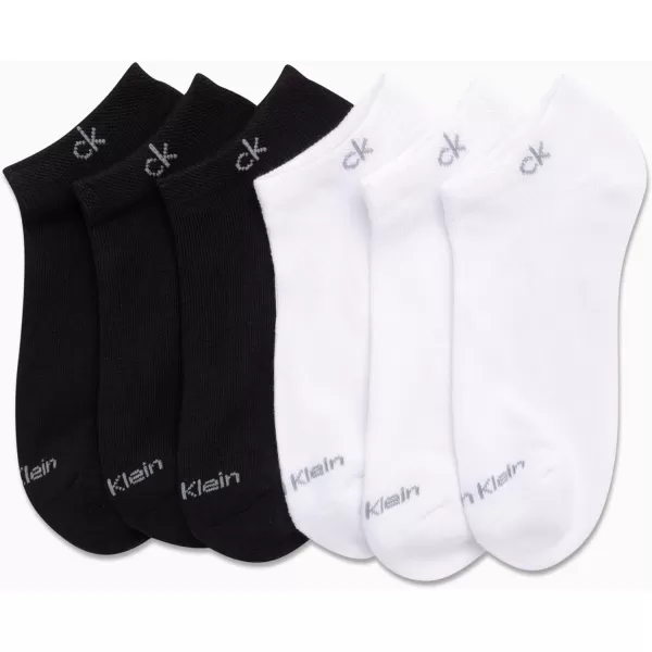 Calvin Klein Womens Athletic Socks  Cushion No Show Socks 6 PackWhiteBlack