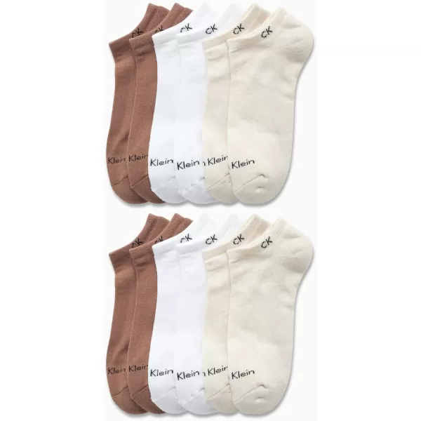 Calvin Klein Womens Athletic Socks  Lightweight Performance No Show Socks 12 PackBeige