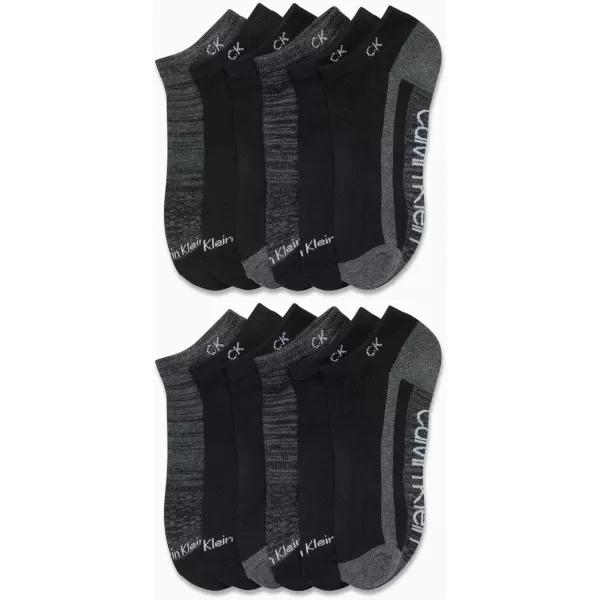 Calvin Klein Womens Athletic Socks  Lightweight Performance No Show Socks 12 PackBlack Assorted