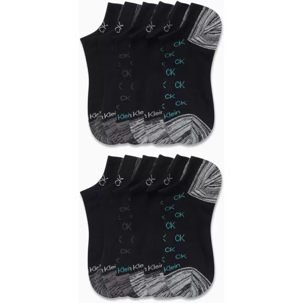 Calvin Klein Womens Athletic Socks  Lightweight Performance No Show Socks 12 PackBlack Ck Logo