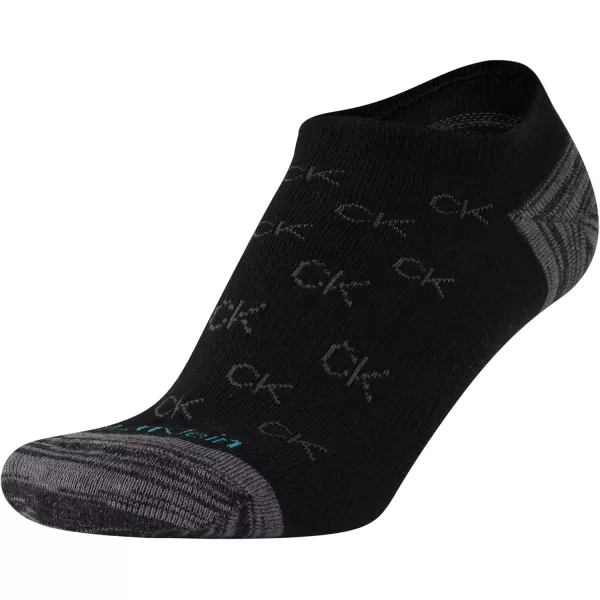 Calvin Klein Womens Athletic Socks  Lightweight Performance No Show Socks 12 PackBlack Ck Logo