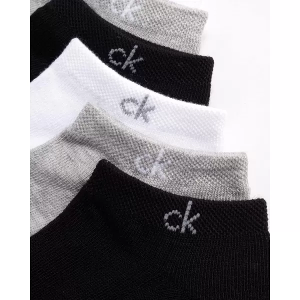 Calvin Klein Womens Athletic Socks  Lightweight Performance No Show Socks 12 PackBlackWhiteGrey