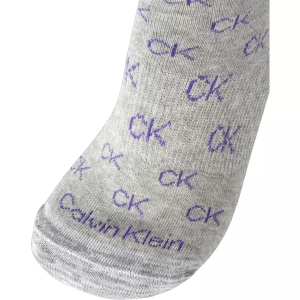 Calvin Klein Womens Athletic Socks  Lightweight Performance No Show Socks 12 PackGrey Ck Logo