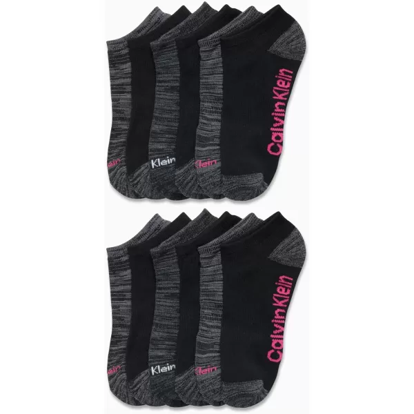 Calvin Klein Womens Athletic Socks  Lightweight Performance No Show Socks 12 PackGrey Multi