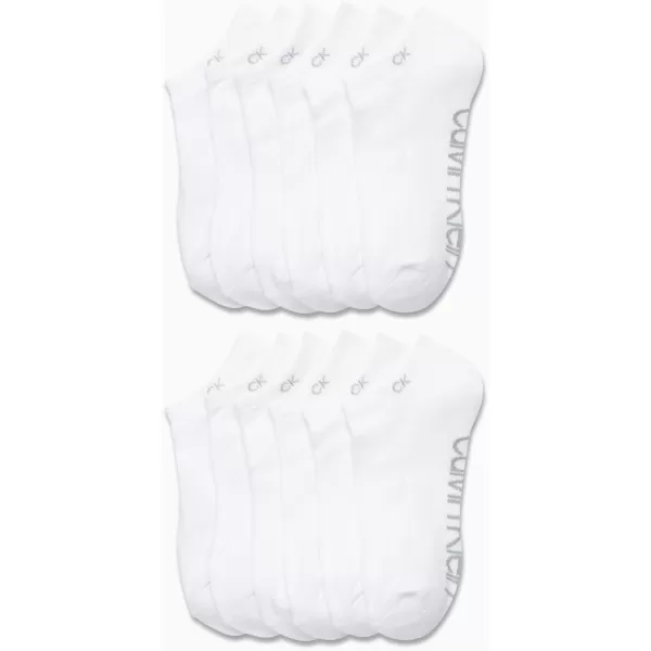 Calvin Klein Womens Athletic Socks  Lightweight Performance No Show Socks 12 PackPure White
