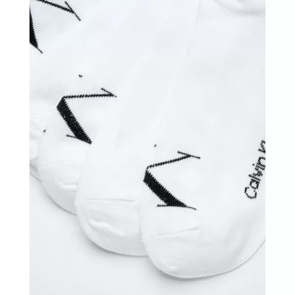 Calvin Klein Womens Athletic Socks  Lightweight Performance No Show Socks 12 PackWhite Monogram