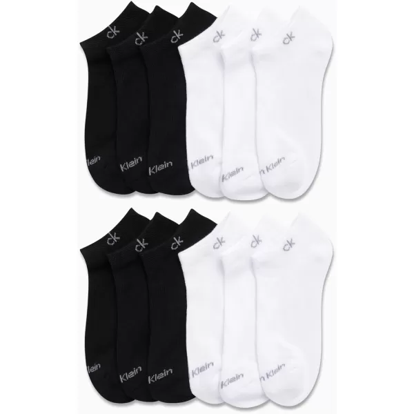 Calvin Klein Womens Athletic Socks  Lightweight Performance No Show Socks 12 PackWhiteBlack