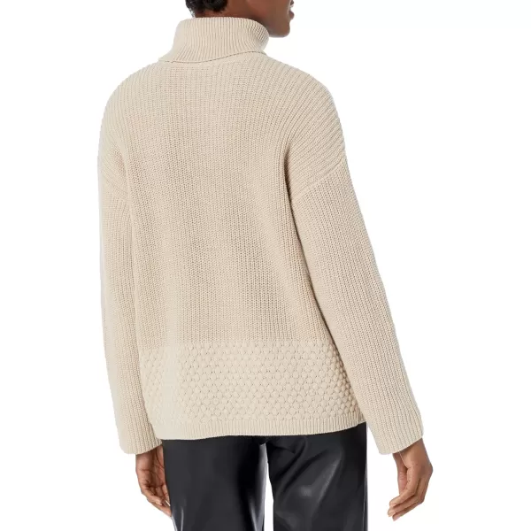 Calvin Klein Womens Bobble Stitch Long Sleeve SweaterHeather Latte