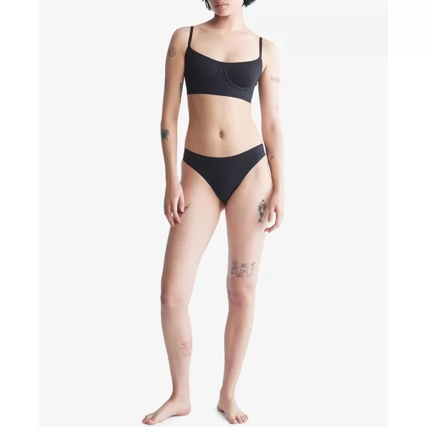 Calvin Klein Womens Bonded Flex ThongBlack