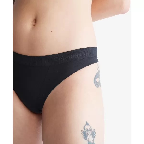 Calvin Klein Womens Bonded Flex ThongBlack