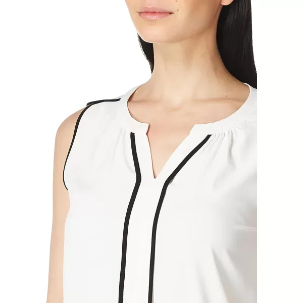 Calvin Klein Womens Career BlouseDeep EggshellBlack