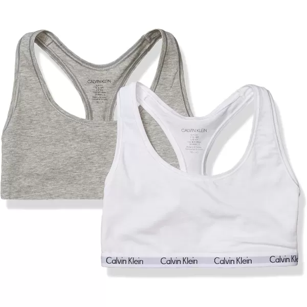 Calvin Klein Womens Carousel Logo Bralette 2packGrey HeaterWhite