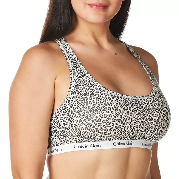 Calvin Klein Womens Carousel Logo BraletteExquisite Leopard Whisper White