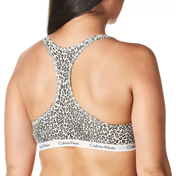 Calvin Klein Womens Carousel Logo BraletteExquisite Leopard Whisper White